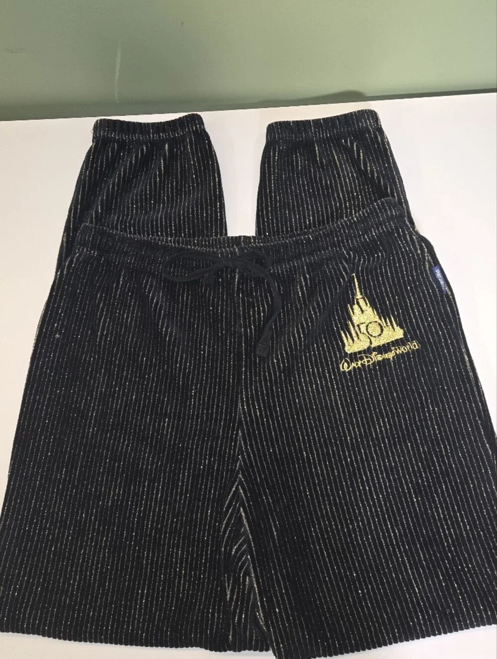 Walt Disney World 50th Anniversary Luxe Spirit Jersey Corduroy Sweatpants Black - Picture 3 of 9